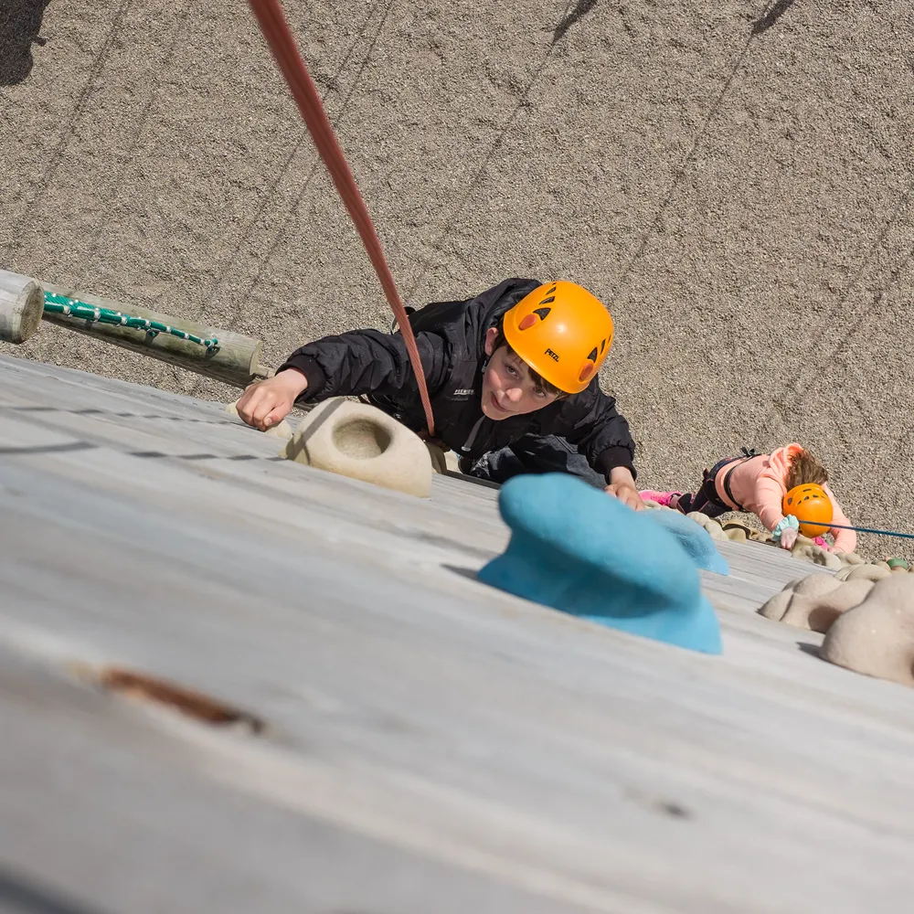 Young climber on the wall